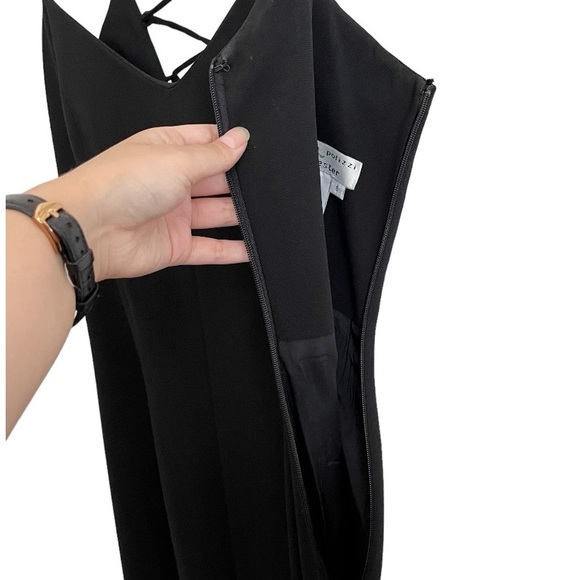 Vintage Andrea Polizzi Black Lace-Up Back Trumpet Mermaid Formal Maxi Dress Sz 6 - Picture 6 of 12